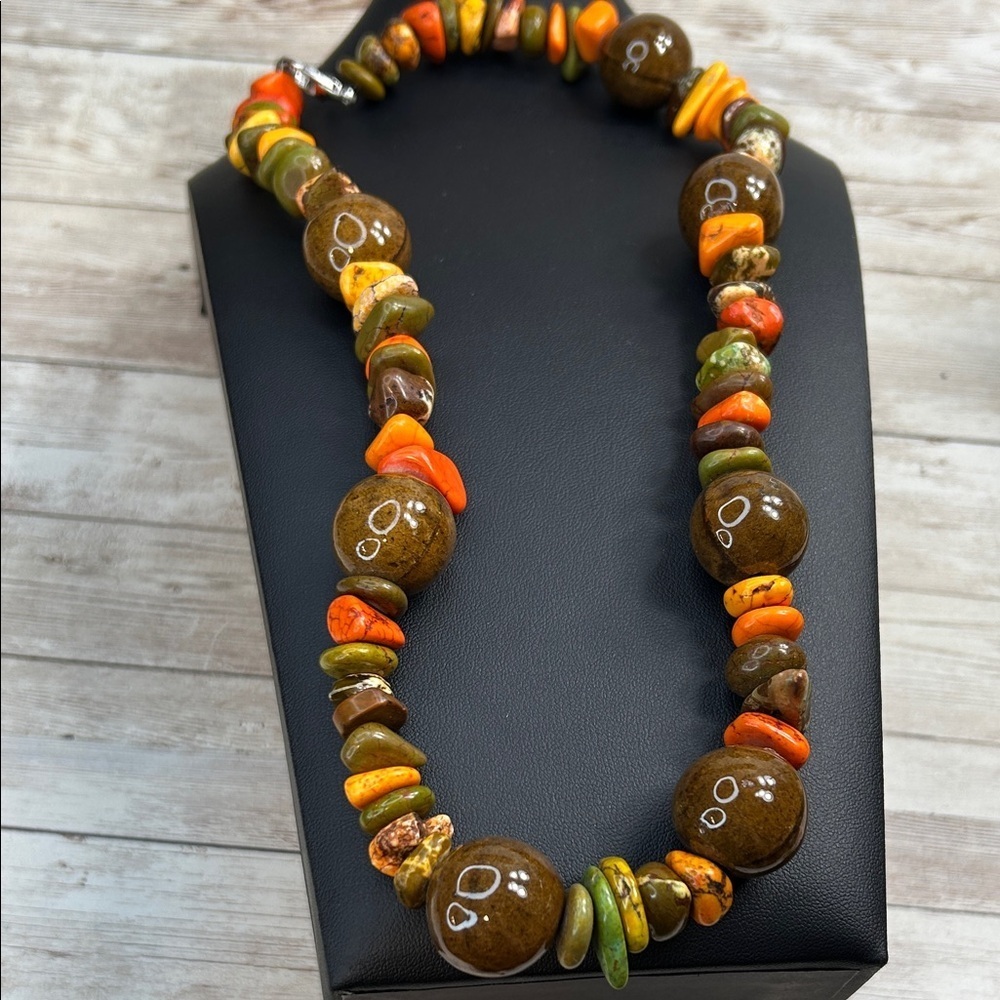 Southwestern Stone and Ceramic Artisan Necklace